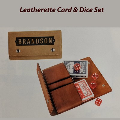 Leatherette Card and Dice Set