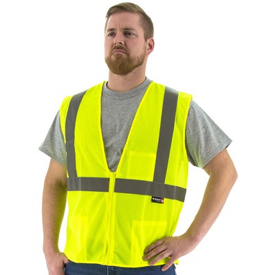 High Visibility Yellow Mesh Vest, ANSI 2, Type R