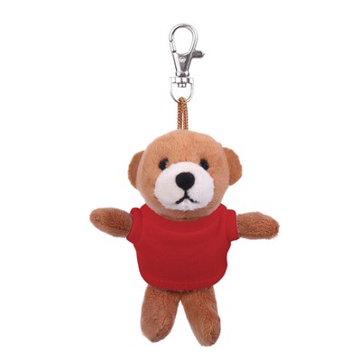 Soft Plush Brown Bear Keychain with Tee