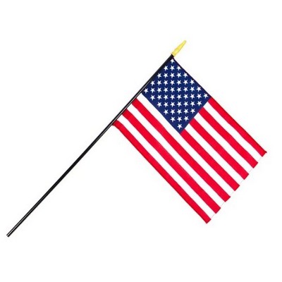 USA Schoolroom Flag with Black Staff & Gold Tip (16"x24")