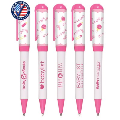 Union Printed - USA Made - Its-A-Girl - Euro Style Twist Pen with Pocket Clip