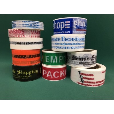 Polypropylene case sealing tape with two color imprint