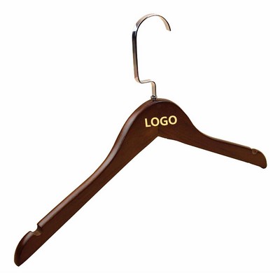 Wooden Clothes Hanger With Metal Rotatable Hook