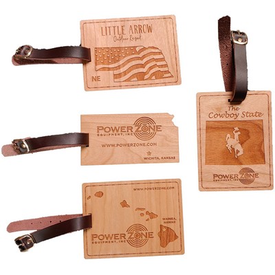 3" x 4" - State Themed Hardwood Luggage Tags