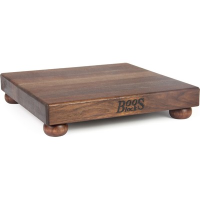 John Boos American Black Walnut Cutting Board w/Wooden Bun Feet (12"x12"x1.5")