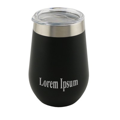 12 Oz. Apollo™ Black Stainless Steel Stemless Wine Glass w/Tritan® Lid