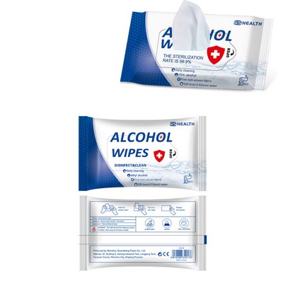 10 Pack Alcohol Wet Wipes