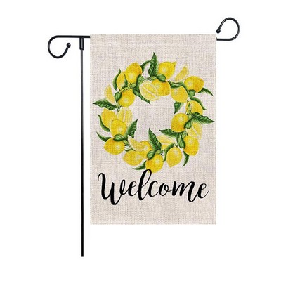 Double Sided Full Color Jute Garden Flag