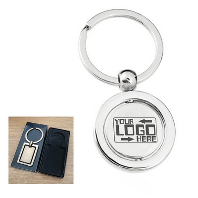 Custom Metal Key Ring w/ Inside Spins Tag