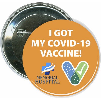 I got my COVID-19 vaccine-orange, Coronavirus - 2 1/4 Inch Round Button