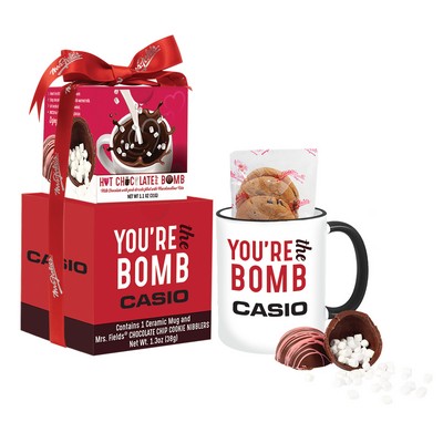 Mrs. Fields Mug & Cookies With Hot Chocolate Bomb Gift Set