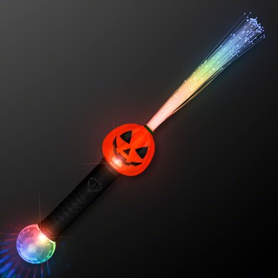 Fiber Optic Light Up Pumpkin Wand - BLANK