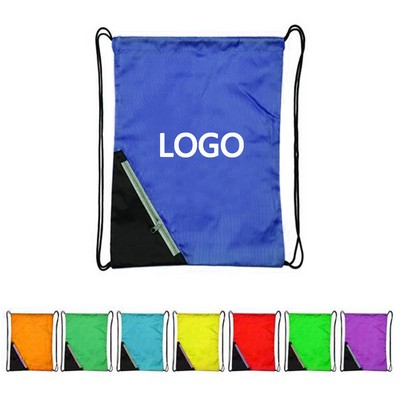 Custom Drawstring Bag With Pocket