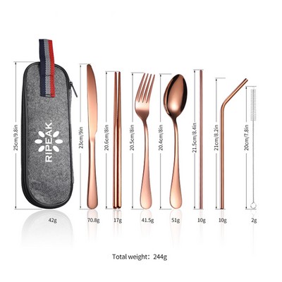 304 Stainless Steel Portable Tableware 7 Sets