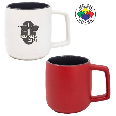 14 Oz. Two Tone Red-Gray Spartan Mug - Dishwasher Resistant - Precision Spot Color