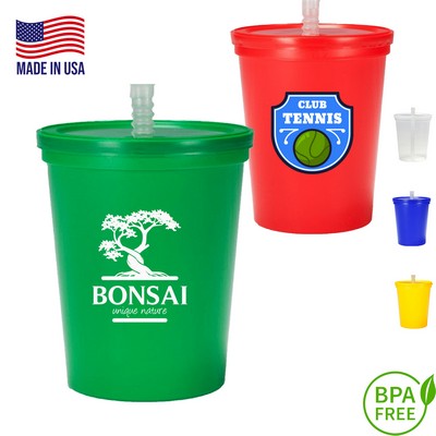 16 oz. Stadium Cup w/ Lid & Straw BPA FREE Recycled