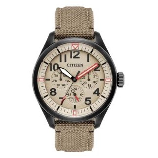 Citizen® Men's Chandler Eco-Drive® Watch w/Tan Cordura® Strap & Sand Color Dial