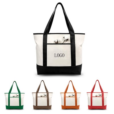 Large Heavyweight Cotton Canvas Boat Tote