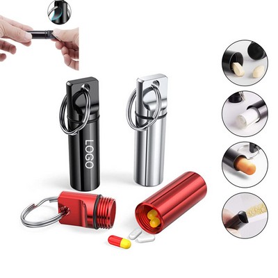 Keychain Medicine Container Pocket Pill Case