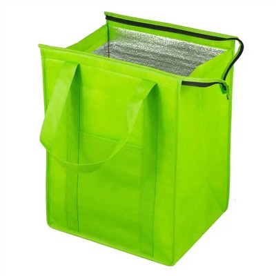 Spotted Non-Woven Insulated Cooler Tote Bag with Front Pocket