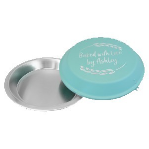 9" Aluminum Pie Pan w/Teal Lid