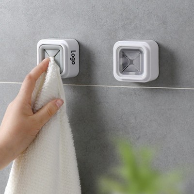 Wall Mounted Self-Adhesive Push Towel Hanger Towel Hook