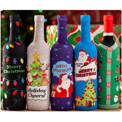 Spandex Christmas Wine Bottle Cover