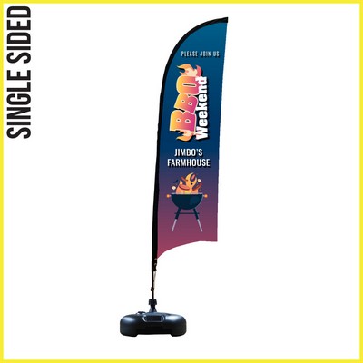 Shark Flag 9' Premium Single-Sided With Water Base & Carry Bag (Small) - Made in the USA