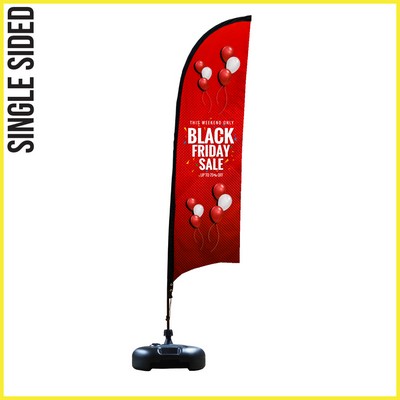 Shark Flag 10' Premium Single-Sided With Water Base & Carry Bag (Medium) - Made in the USA