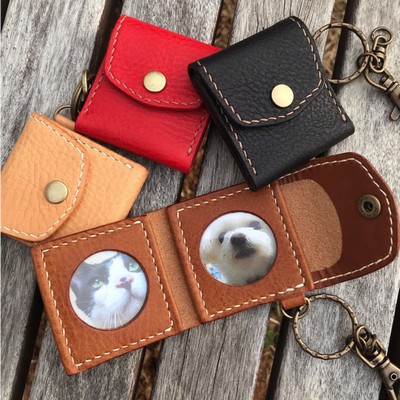 Fold Leather Photo Frame Keychain