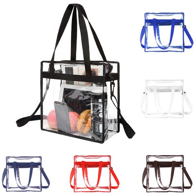 Clear PVC Tote With Shoulder Straps