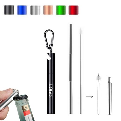 Stainless Steel Straw with Bottle Opener