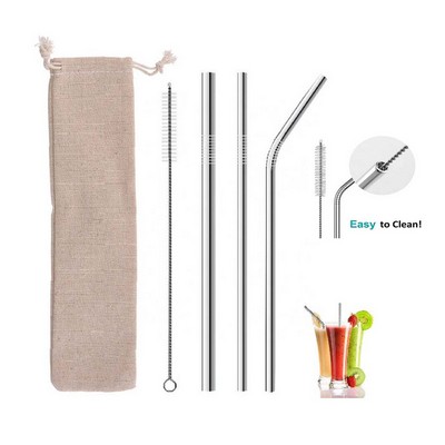 Stainless Steel Drinking Straws Set