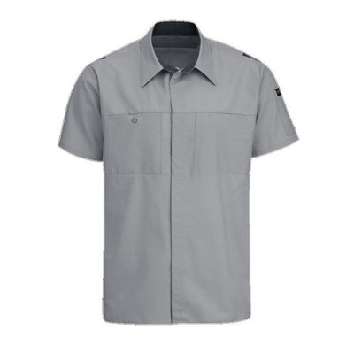 Red Kap® Short Sleeve Performance Plus Shop Shirt w/OilBlok Technology - Light Gray/Charcoal Gray