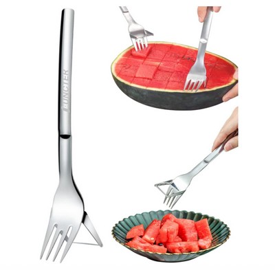 Watermelon Fork Slicer Cutter, 2 in 1 Melon Cutter Watermelon Fruit Cutter