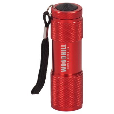 3 3/8" Red 9-LED Flashlight with Strap