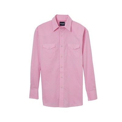 Wrangler® Western Bucking Cancer Women's Fuchsia Pink Long Sleeve Shirt