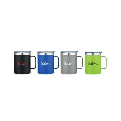 14 Oz. Powder Coated Stainless Vacuum Camp Mug w/Handle