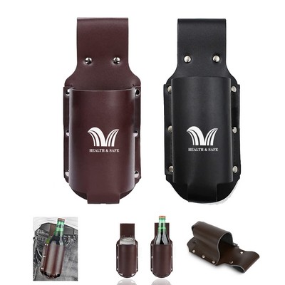 Classic Beer Holster Leather Pu Belt Brown Black