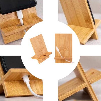 Bamboo Cell Phone Stand - Portable & Sustainable