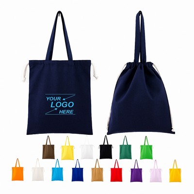 Drawstring Canvas Tote Bag