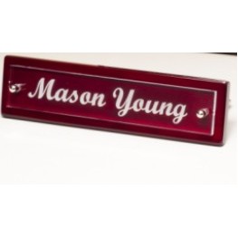 Rosewood Piano Finish Nameplate With Acrylic Nameplate