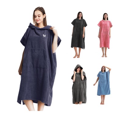 Surf Poncho Changing Beach Towel Robe With Hood