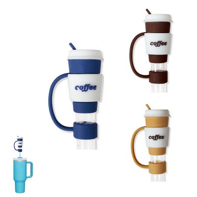 Coffee Cup Style Silicone Straw Topper