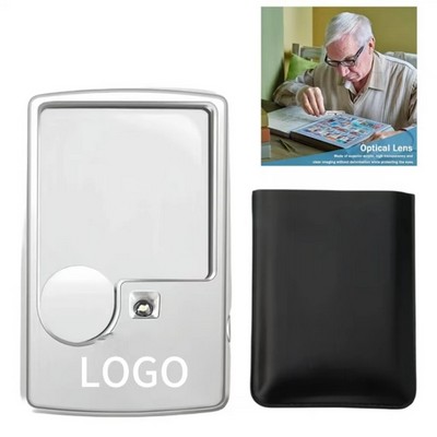 Pocket Magnifying Glass with Light Card Type Portable