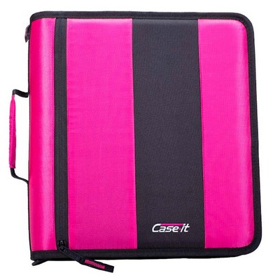 Case-It Classic Zipper Binders - Magenta, 2 (Case of 6)