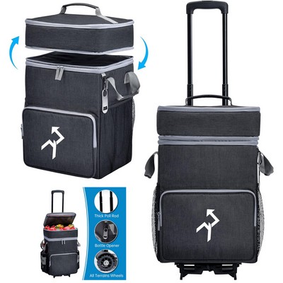 72 Can Large Rolling Cooler Bag with Wheels and Handle Collapsible