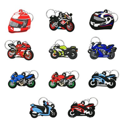 Custom 3D Motorcycle Keychain Raised Shaped Soft Touch PVC