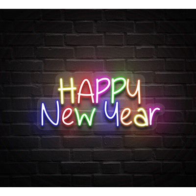 Happy New Year Colorful Neon Sign