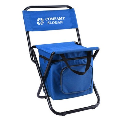 Camping Backrest Chair with Cooler Bag